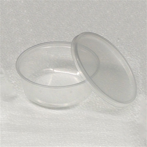 4.5 inch 6 oz Semi-Clear Punched Deli Cups with Lids