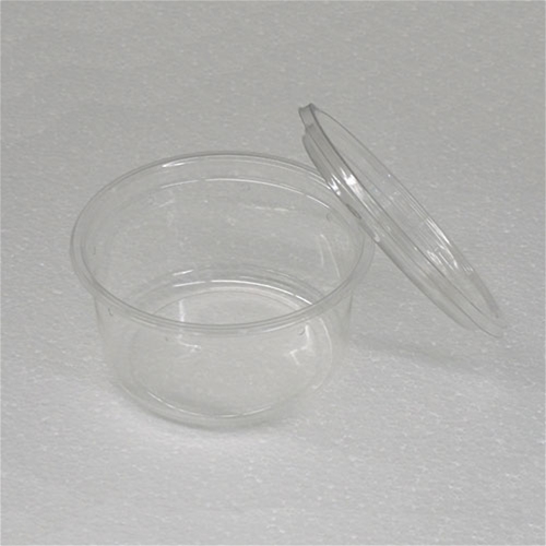 4.5 inch 12 oz Clear Punched Deli Cups with Lids